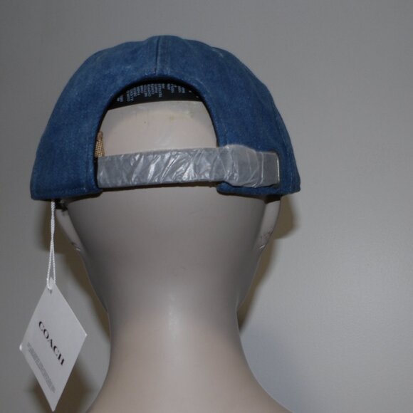 Coach Denim Baseball Hat Unisex 100% Cotton CH405 XS/S Adjustable Back - Picture 5 of 5